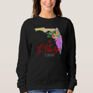 Sudadera Mapa de St Pete Beach Vacaciones Familia Chicas t