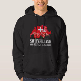 Sudadera Mapa de Suiza desde las montañas de 1291 Bandera s