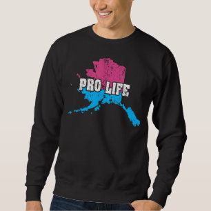 Sudadera Mapa de tierras Bandera de Aborto de Alaska Estata