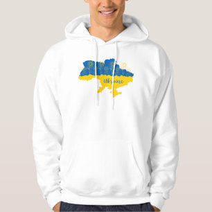 Sudadera Mapa de Ucrania con girasol y bandera ucraniana