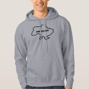 Sudadera Mapa de Ucrania con texto Personalizado. ¡Personal