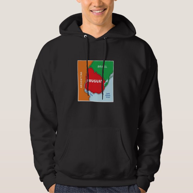 Sudadera Mapa de Uruguay simplificado con vecino (Anverso)