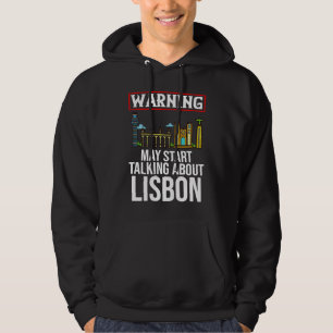 Sudadera Mapa de viaje del horizonte urbano de Lisboa Portu