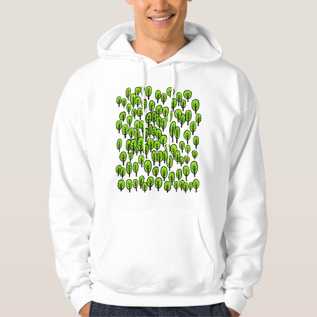 Sudadera Mapa del bosque - Árboles verdes (Anverso)