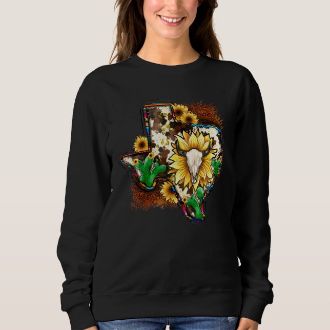 Sudadera Mapa del girasol del toro del piel de vaca (Anverso)
