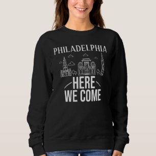 Sudadera Mapa del horizonte de viaje a la ciudad de Filadel