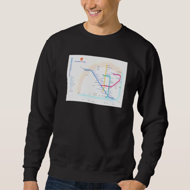 Sudadera Mapa del metro de Lisboa Portugal T (Anverso)