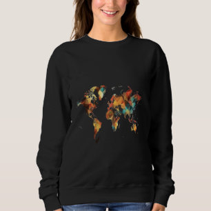Sudadera Mapa del Mundo Cubista