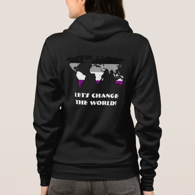 Sudadera Mapa del mundo del orgullo de la asexualidad  (Reverso)