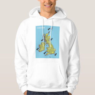 Sudadera Mapa del tiempo de la televisión retro de las Isla