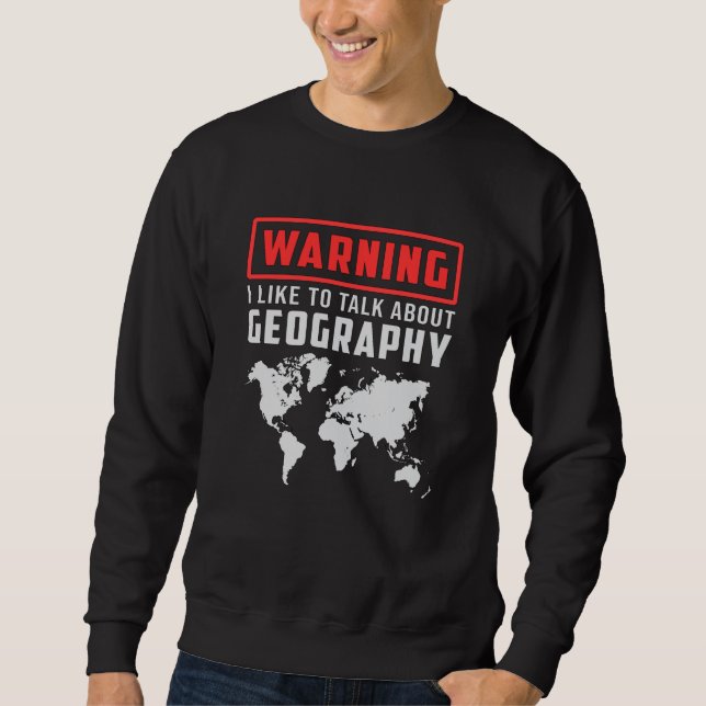 Sudadera Mapa divertido de profesores de geografía continen (Anverso)