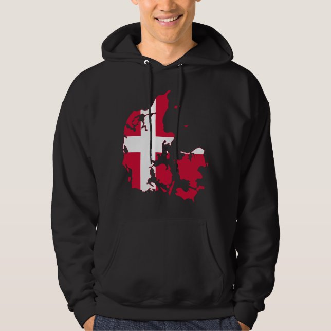 Sudadera Mapa DK de la bandera de Dinamarca (Anverso)