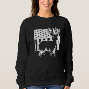 Sudadera Mapa estatal de caza de alces de Colorado Bandera