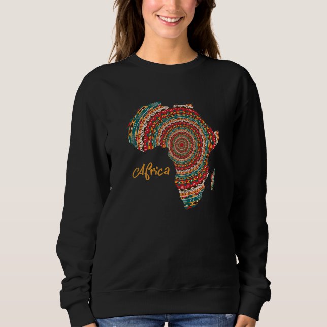 Sudadera Mapa Étnico Del Colorido Continente Africano De Áf (Anverso)