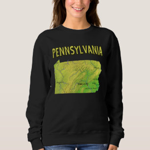 Sudadera Mapa Físico De Las Principales Ciudades De Pensilv