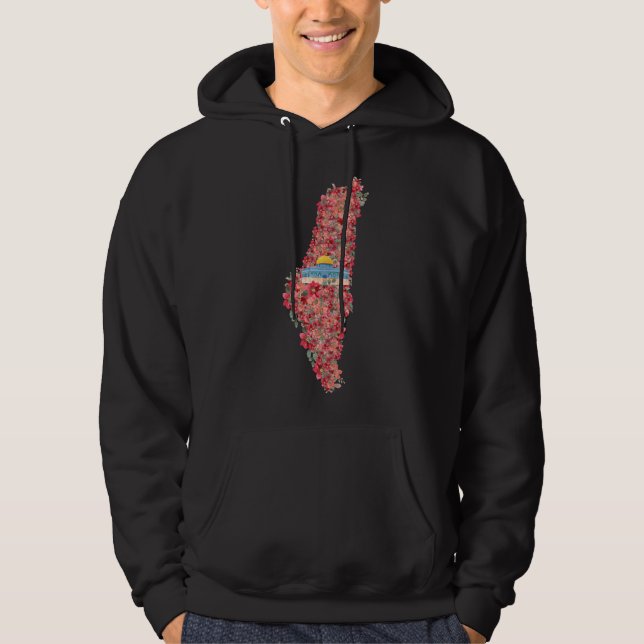 Sudadera Mapa floral de Palestina Cúpula de Rock al Quads R (Anverso)
