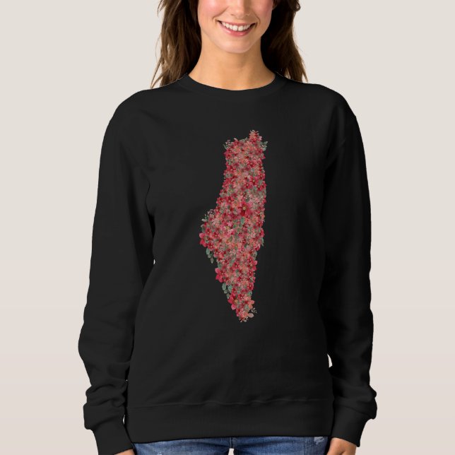 Sudadera Mapa floral palestino de libertad artística para p (Anverso)