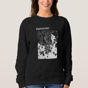 Sudadera Mapa gráfico clásico de la ciudad de Helsinki Finl