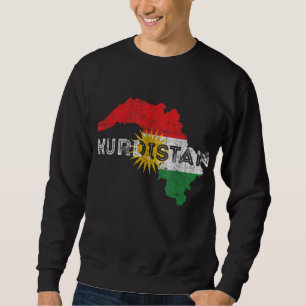 Sudadera Mapa kurdo y recuerdo de la bandera - Kurdistán an