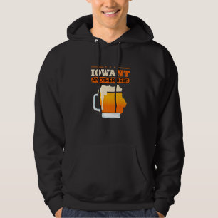 Sudadera Mapa local del estado de las cervezas Iowa