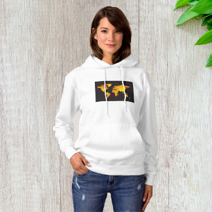 Sudadera Mapa Mundial Brillante en Naranja y Amarillo
