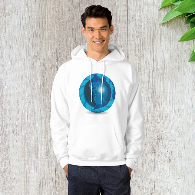 Sudadera Mapa Mundial Globo Terráqueo Azul Moderno (Subido por el creador)