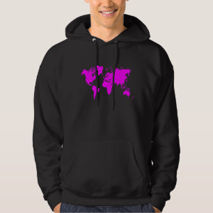 Sudadera Mapa Mundial - Magenta