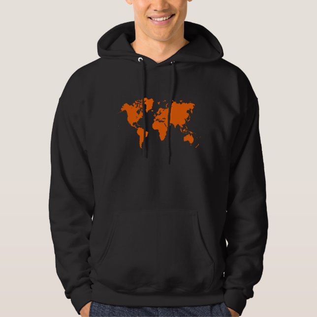 Sudadera Mapa Mundial - Naranja (Anverso)