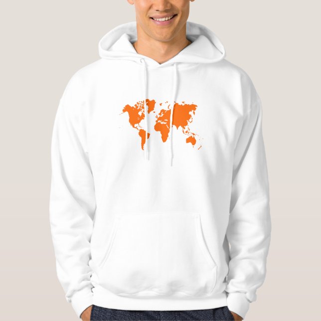 Sudadera Mapa Mundial - Naranja (Anverso)