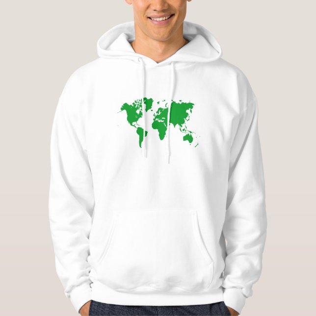 Sudadera Mapa Mundial - Verde de hierba (Anverso)
