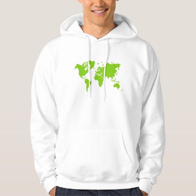 Sudadera Mapa Mundial - Verde marciano (Anverso)
