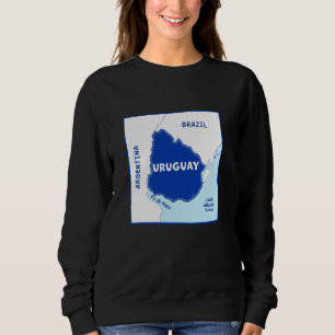 Sudadera Mapa político de Uruguay con colores de bandera. V
