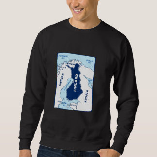 Sudadera Mapa político finlandés con colores de bandera. Ve