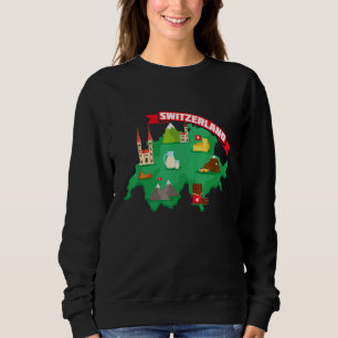 Sudadera Mapa suizo suizo de Suiza gráfico Svizzera Schwei