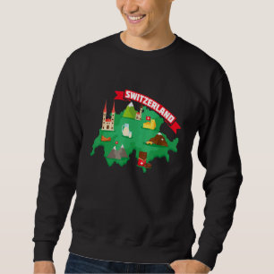 Sudadera Mapa suizo suizo de Suiza gráfico Svizzera Schwei