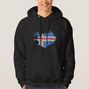 Sudadera Mapa y bandera de Islandia