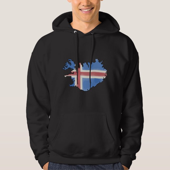 Sudadera Mapa y bandera de Islandia (Anverso)