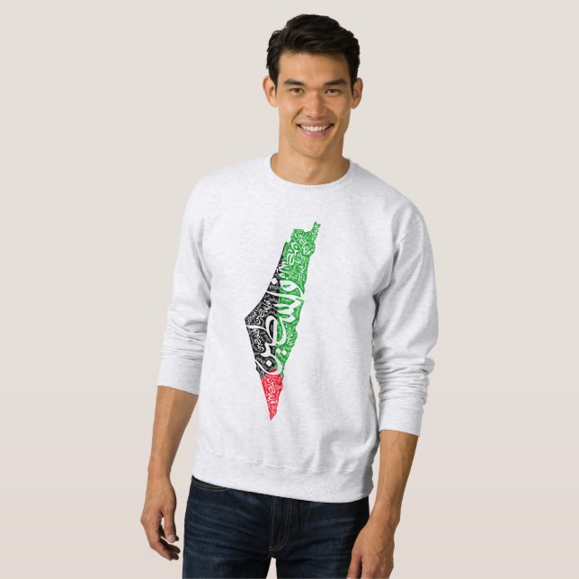 Sudadera Mapa y bandera de Palestina libre ف ن س ط (Anverso completo)