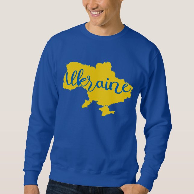 Sudadera Mapa y letras de Ucrania (Anverso)