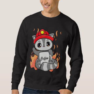 Sudadera Mapache bebe café con cafeína para bombero