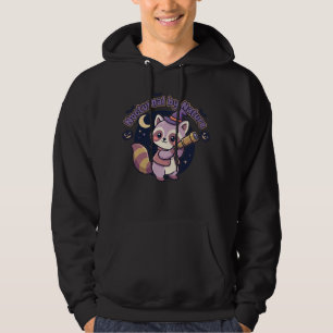 Sudadera Mapache bruja linda Nocturno por naturaleza