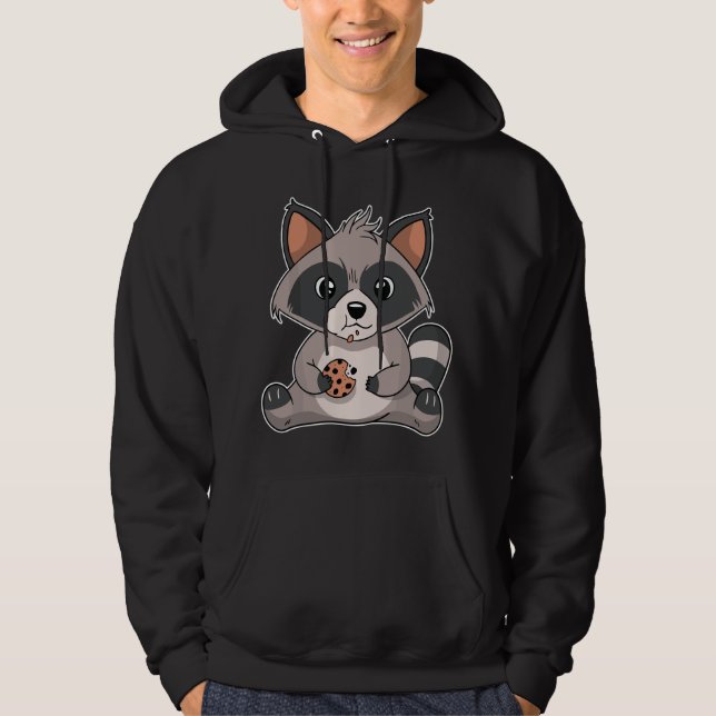 Sudadera Mapache comiendo galleta con chispas de chocolate  (Anverso)