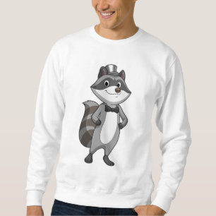 Sudadera Mapache como novio con corbata