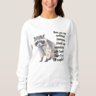 Sudadera Mapache curioso con cita divertida de comer arte p