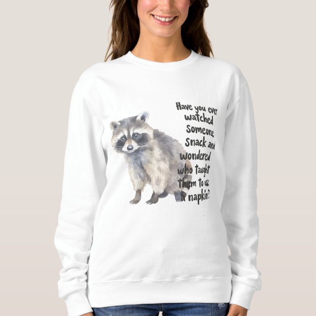 Sudadera Mapache curioso con cita divertida de comer arte p (Anverso)