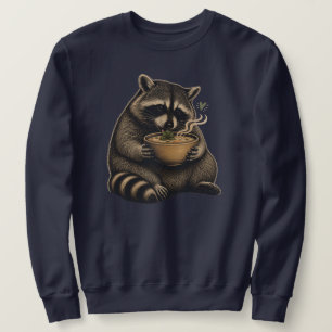 Sudadera Mapache Divertido Bebiendo Sopa Caliente