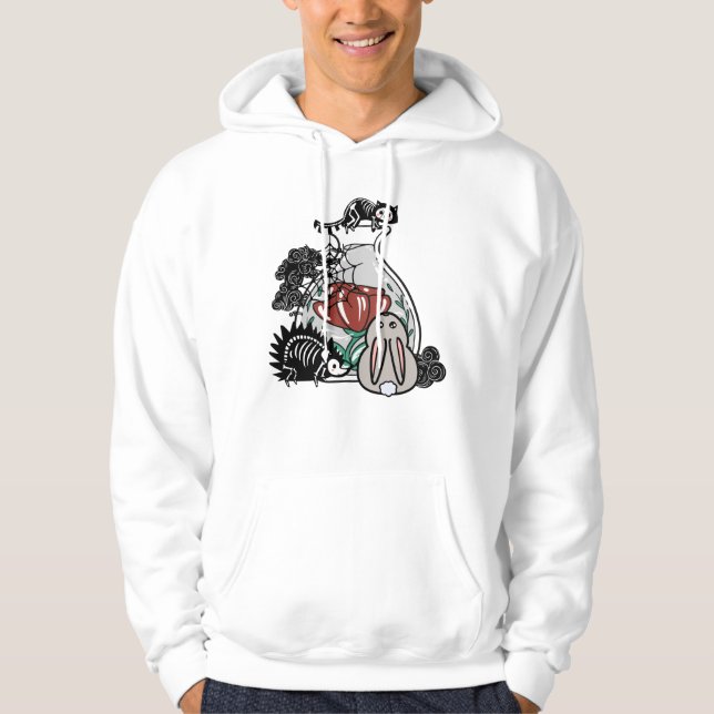 Sudadera Mapache Esqueleto & Arte Gótico de Erizo (Anverso)