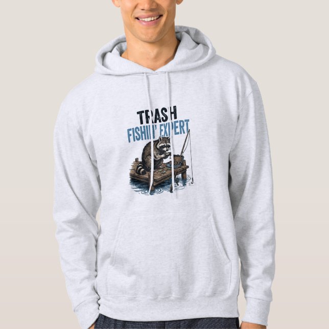 Sudadera Mapache Experto en Pesca de Basura (Anverso)