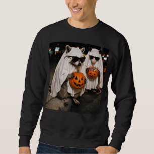 Sudadera Mapache Fantasma Zarigüeya Espeluznante Truco o Tr