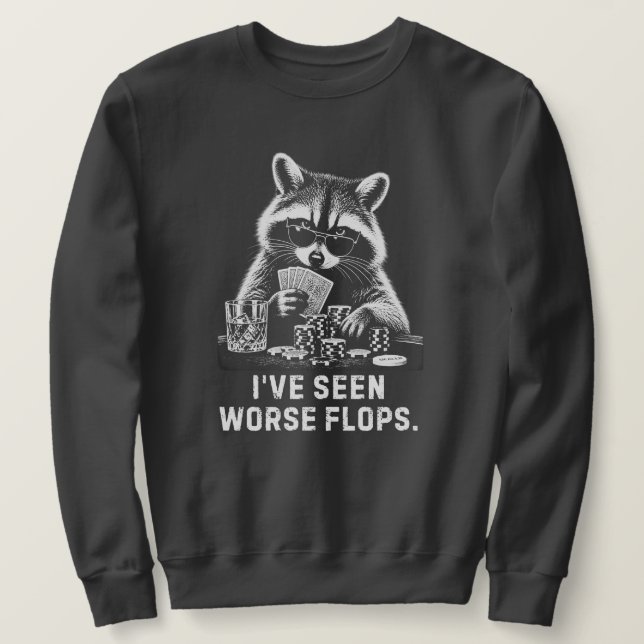 Sudadera Mapache Jugador de Póquer Divertido (Anverso del diseño)